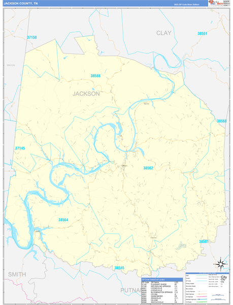 Jackson County, TN Zip Code Map
