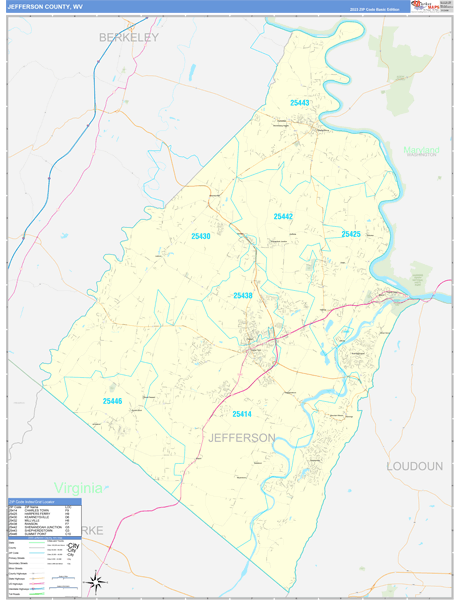 Jefferson County, WV Zip Code Map