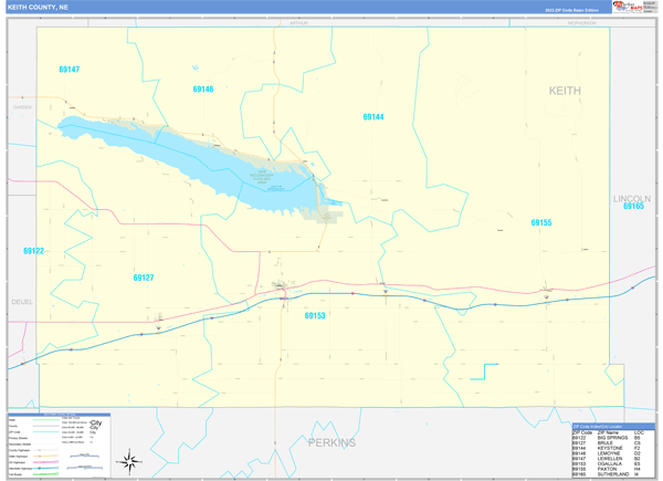Keith County, NE Wall Map Basic Style