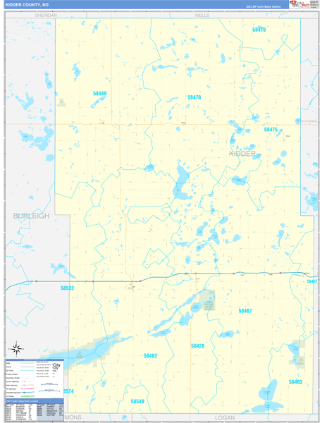 Kidder County Digital Map Basic Style