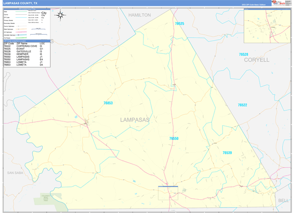 Lampasas County Digital Map Basic Style