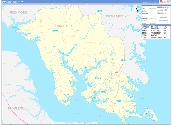 Maps of Lancaster County Virginia - marketmaps.com