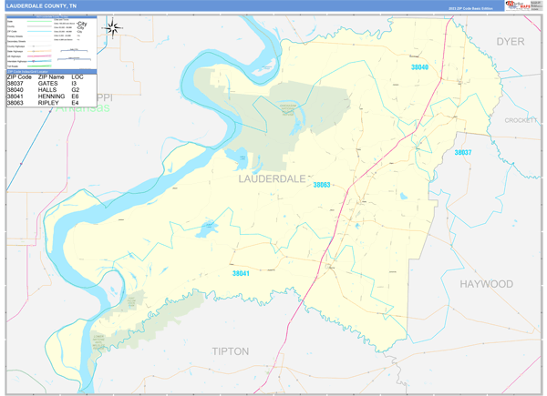 Lauderdale County Digital Map Basic Style
