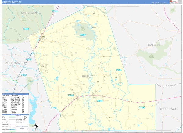 Liberty County Digital Map Basic Style