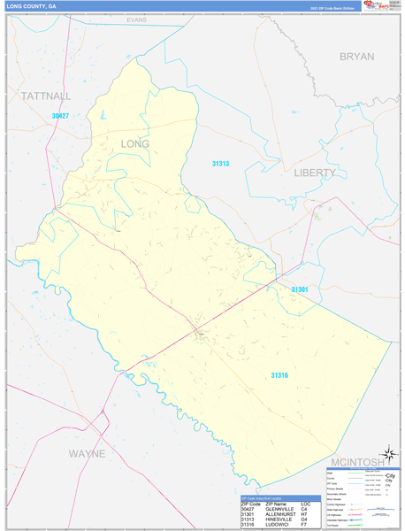 Long County Digital Map Basic Style