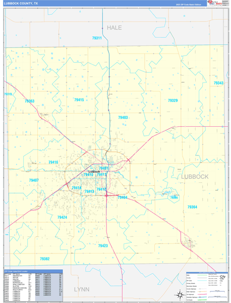 Lubbock County Digital Map Basic Style