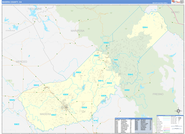Madera County Digital Map Basic Style