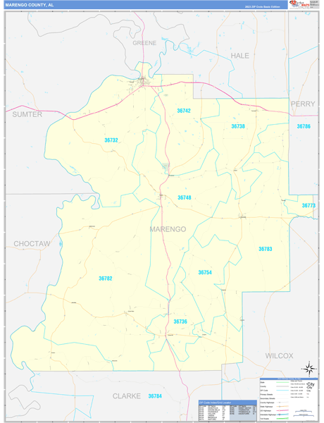 Marengo County, AL Zip Code Map