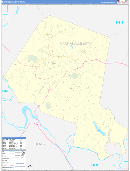 Martinsville County Digital Map Basic Style