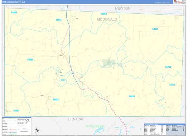 McDonald County Digital Map Basic Style