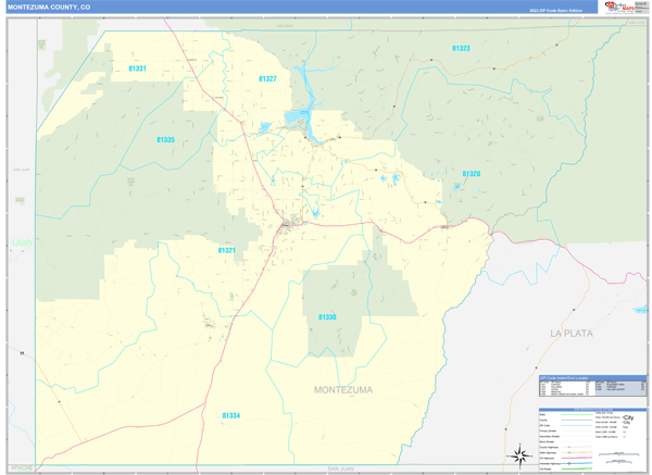 Montezuma County Digital Map Basic Style