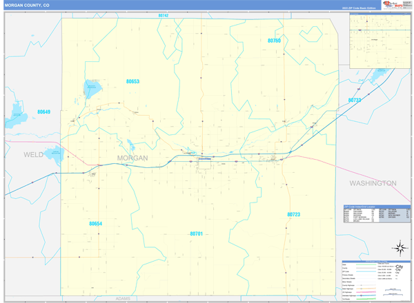 Morgan County, CO Zip Code Map
