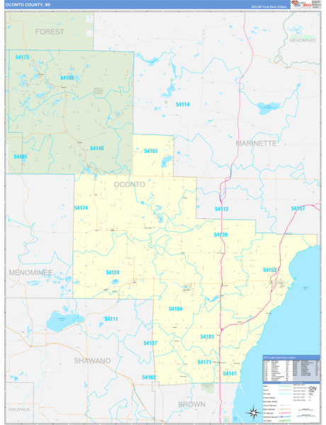 Oconto County Digital Map Basic Style