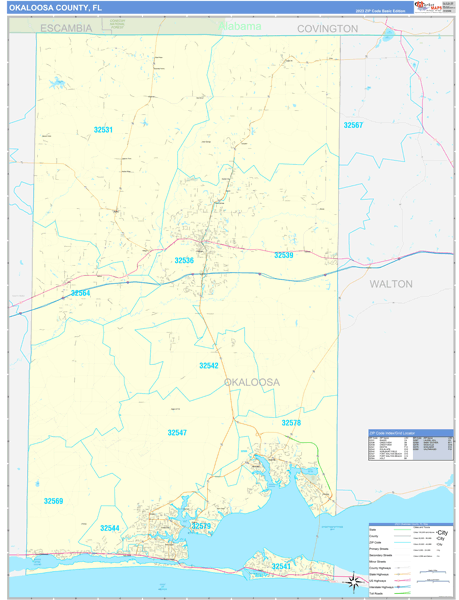 Okaloosa County Digital Map Basic Style