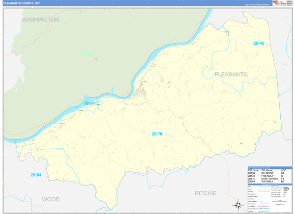 Pleasants County Digital Map Basic Style