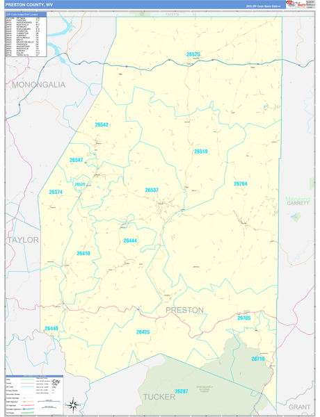Preston County Digital Map Basic Style