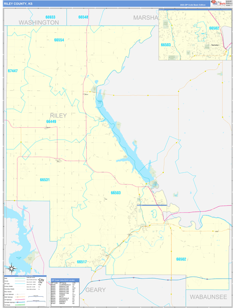 Riley County, KS Zip Code Map
