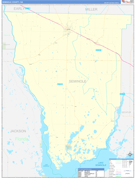 Seminole County, GA Zip Code Map
