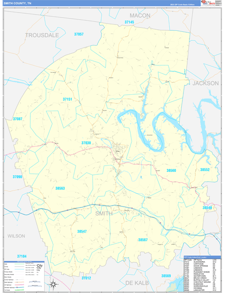 Smith County, TN Wall Map
