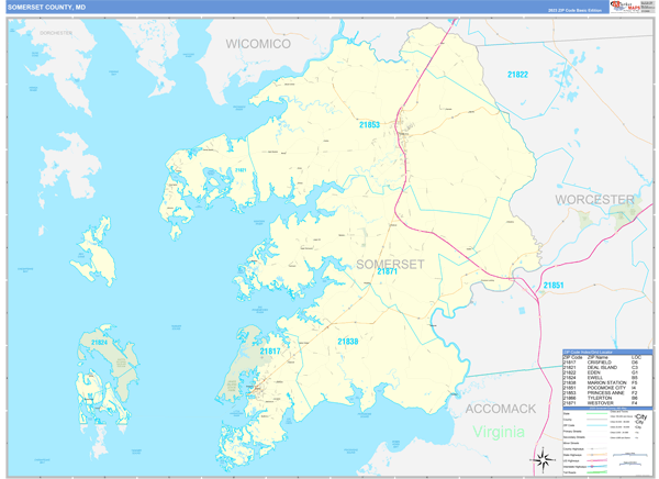 Somerset County Digital Map Basic Style
