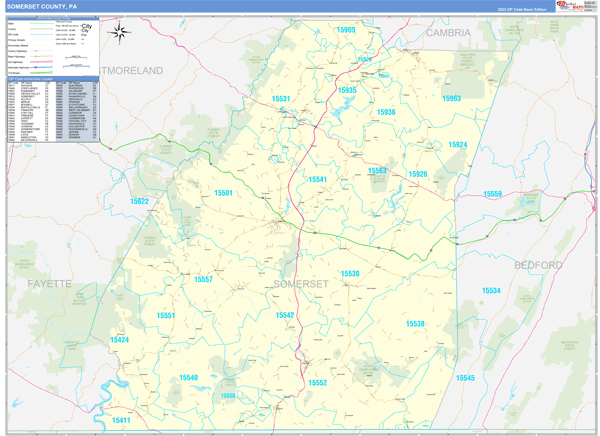 Somerset County Digital Map Basic Style