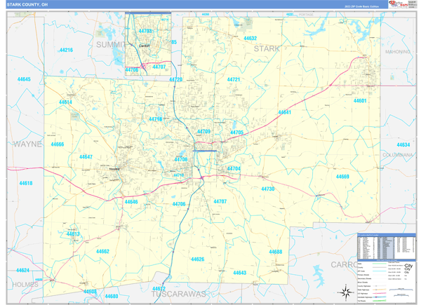 Stark County, OH Carrier Route Wall Map