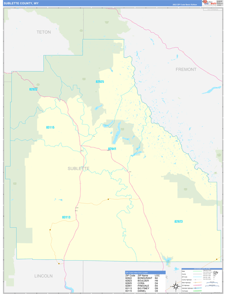 Sublette County Digital Map Basic Style