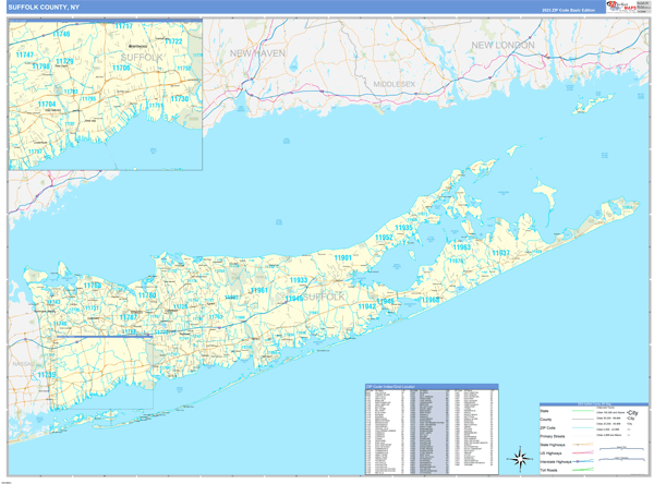 suffolk-county-ny-zip-code-wall-map-basic-style-by-marketmaps-mapsales