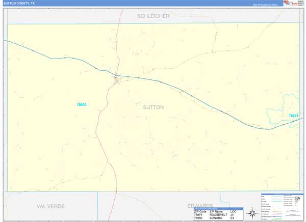 Sutton County Digital Map Basic Style