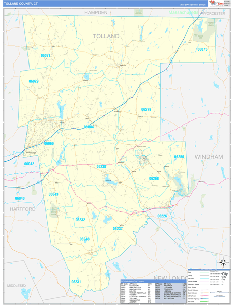Tolland County Digital Map Basic Style