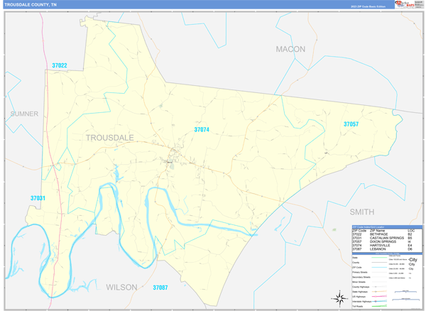 Trousdale County Digital Map Basic Style