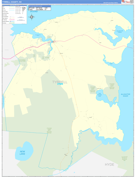 Tyrrell County Digital Map Basic Style