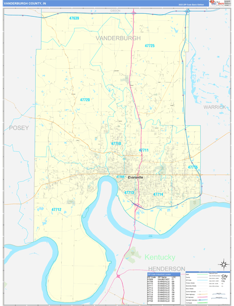 Maps of Vanderburgh County Indiana