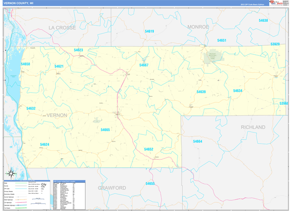 Vernon County Digital Map Basic Style