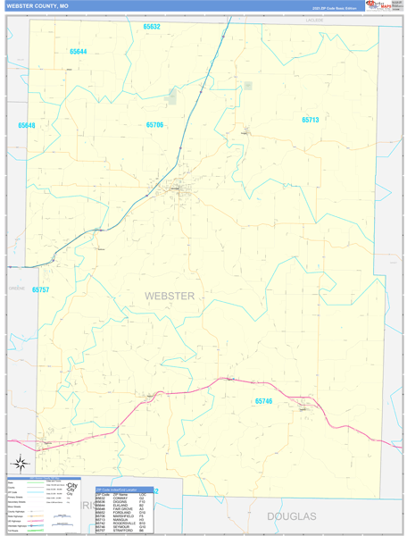 Webster County, MO Zip Code Map