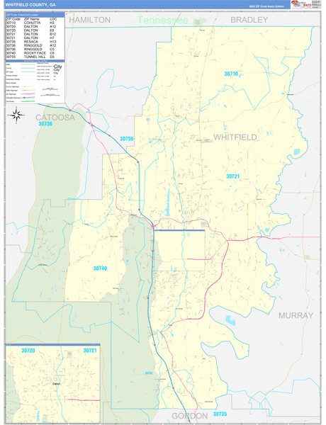 Whitfield County, GA Zip Code Map