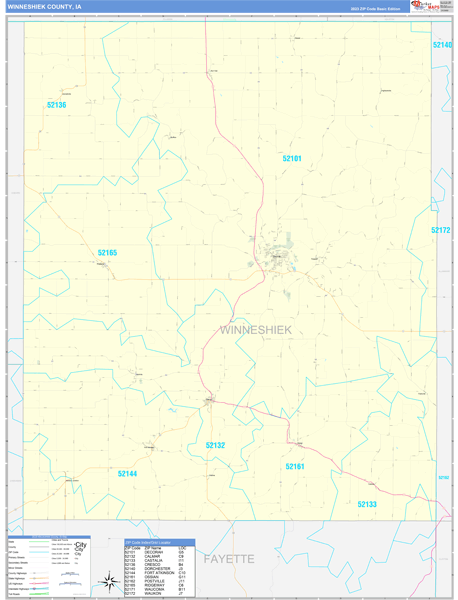 Winneshiek County, IA Carrier Route Wall Map