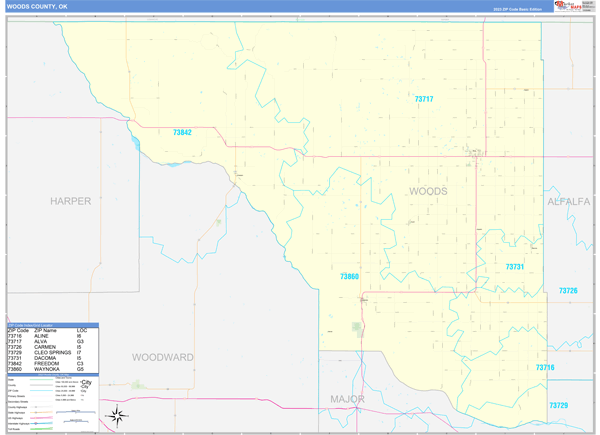 Woods County Digital Map Basic Style