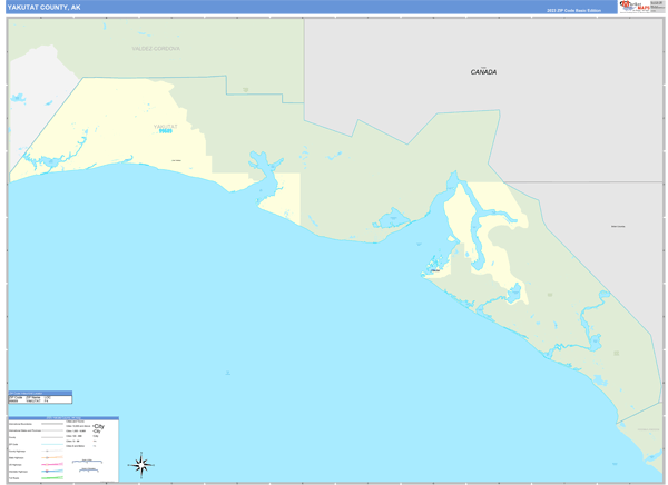 Yakutat County Digital Map Basic Style