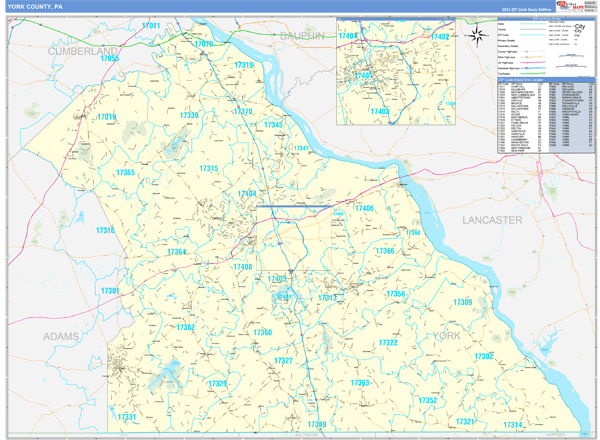 York Pa Zip Code Map