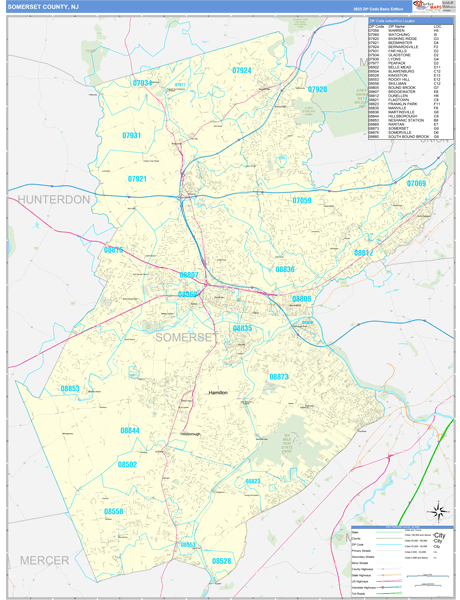 Somerset Wall Map