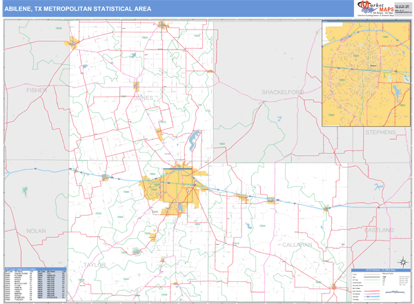 Abilene Metro Area Digital Map Basic Style