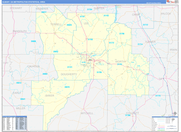 Albany Metro Area Digital Map Basic Style