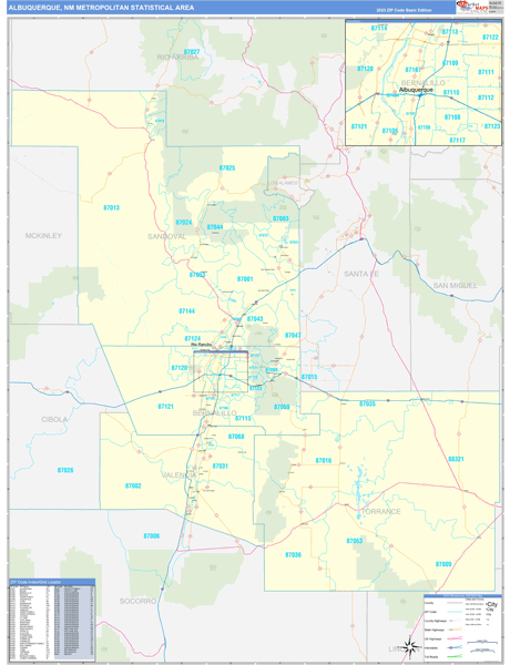 Albuquerque Metro Area Map Book Basic Style