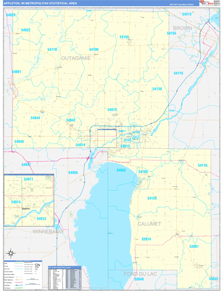Appleton Metro Area Digital Map Basic Style