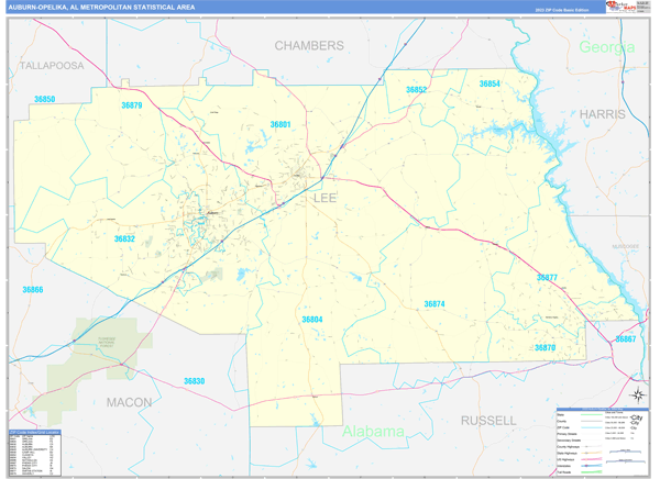 Opelika Zip Code Map Maps Of Auburn-Opelika Metro Area Alabama - Marketmaps.com