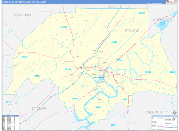 Gadsden Metro Area Digital Map Basic Style