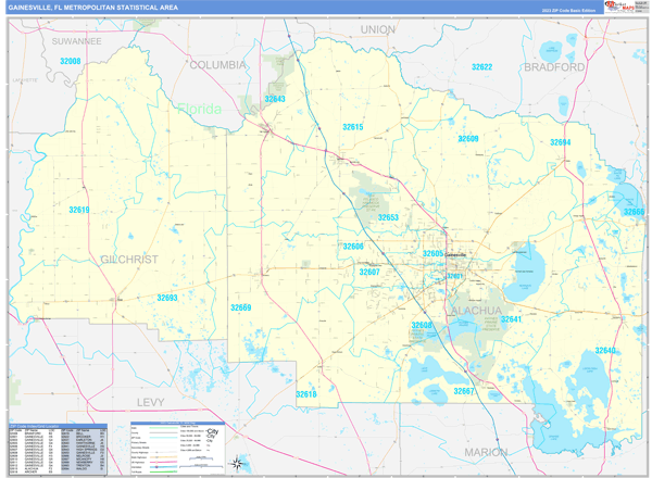 Gainesville Metro Area Digital Map Basic Style