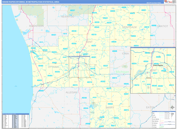 Maps of Grand Rapids-Wyoming Metro Area Michigan 
