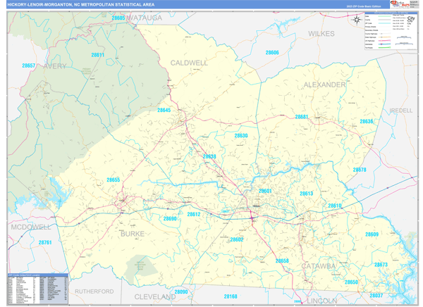 Maps of Hickory-Lenoir-Morganton Metro Area North Carolina